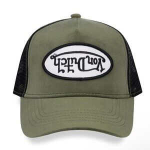 Von Dutch Trucker Hat - Sage Green Velvet - Upside Down Logo NWT